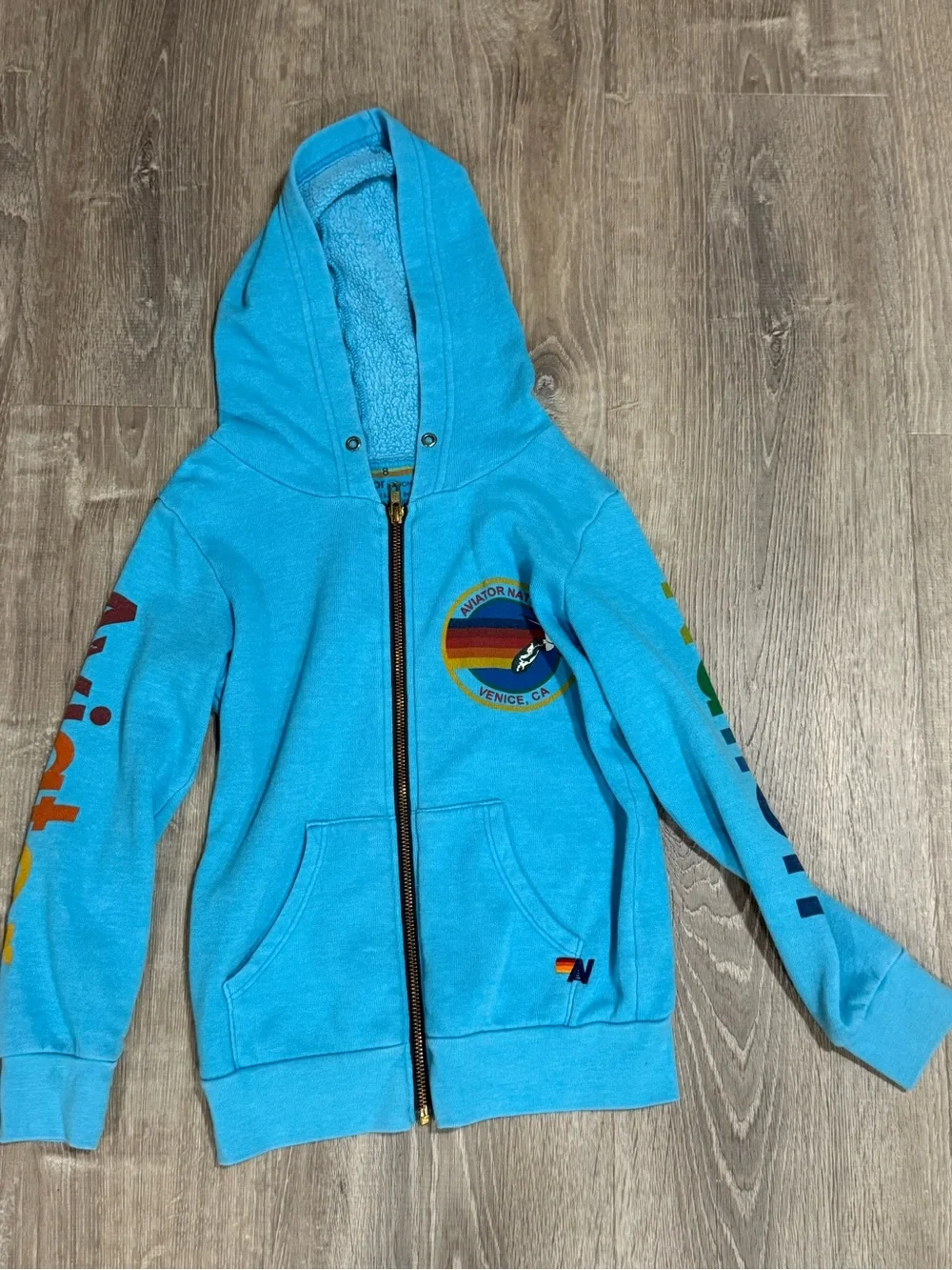 Kids' Blue Zip Hoodie aviator nation Venice 8